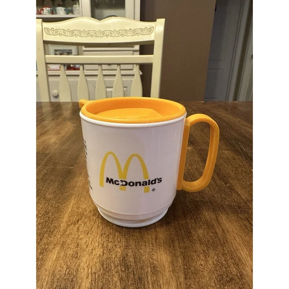 Vintage 1989 McDonalds Q-FM-96 WLVQ Columbus Ohio Coffee Mug Whirley w/Lid